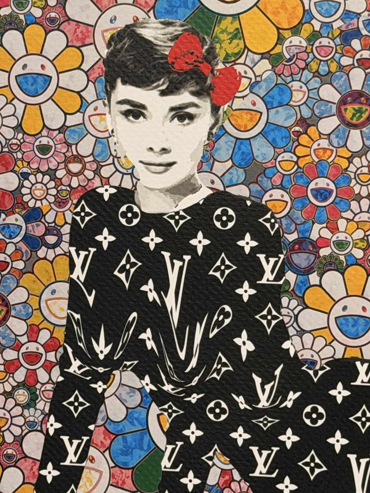 Marked Death NYC Audrey Hepburn Floral Pop Art Print Framed w Mounted COA Card