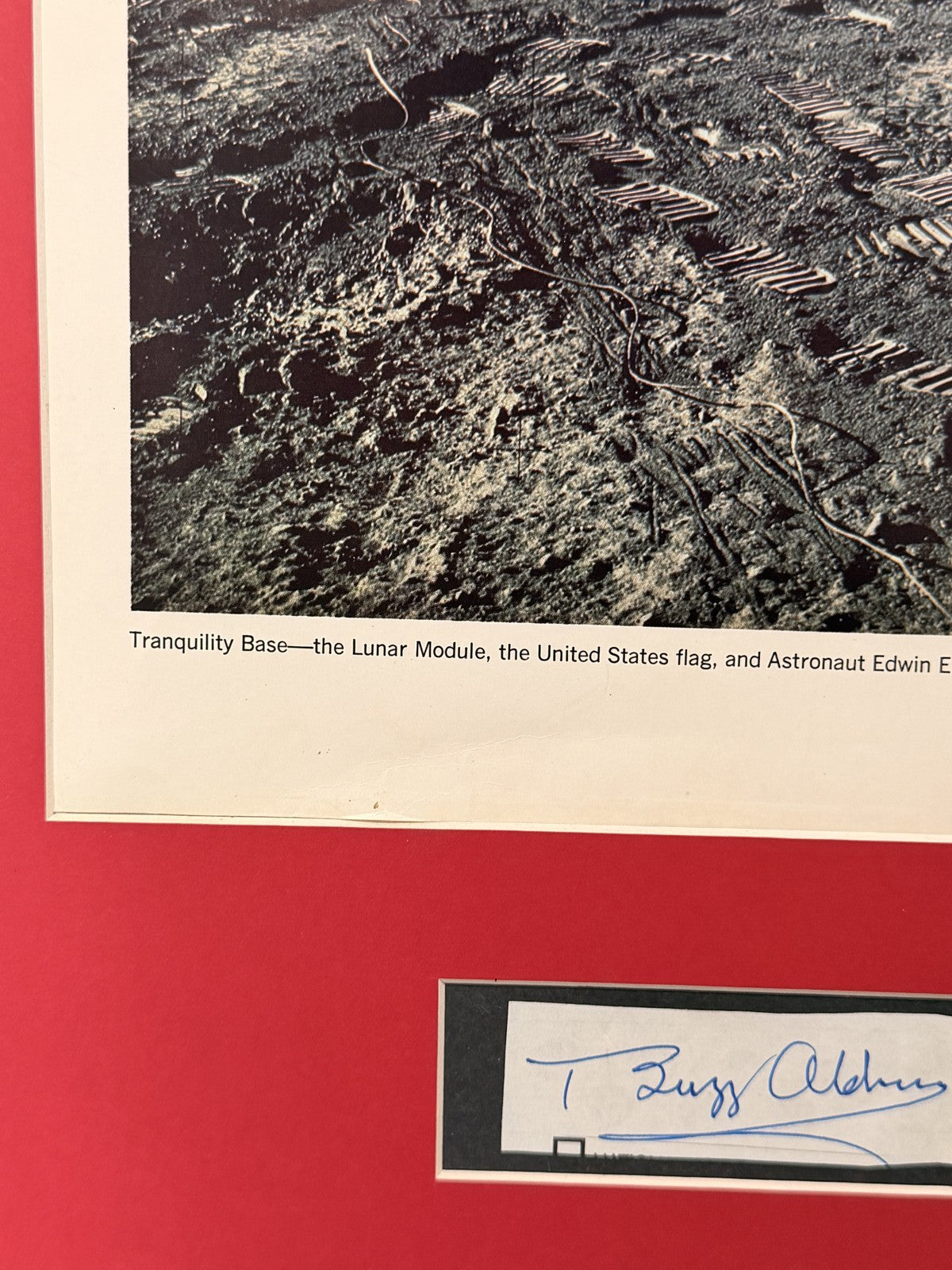Buzz Aldrin Signed Book Page w/ Framed NASA Lunar Photo 69-HC-682 Zarelli LOA
