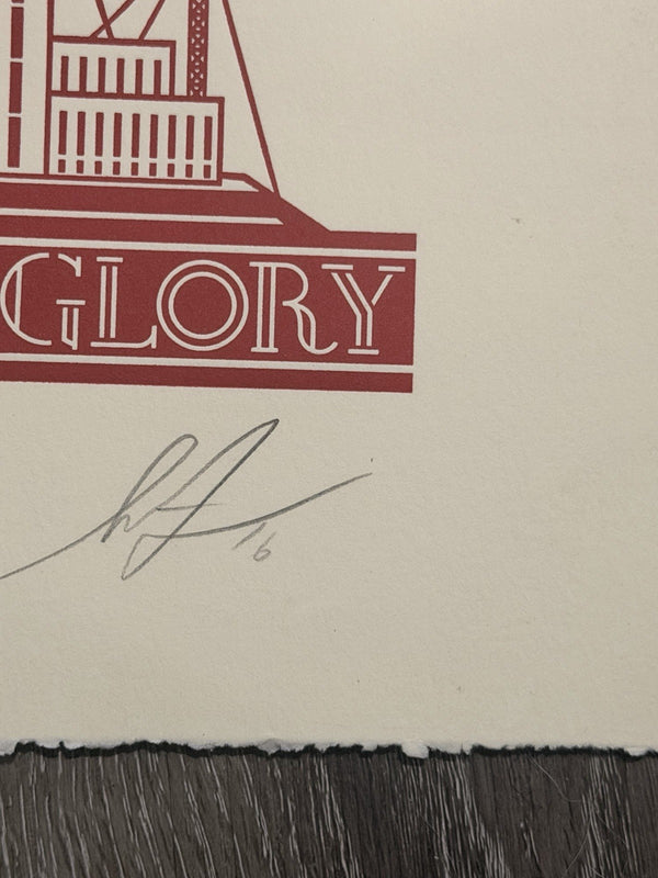 Shepard Fairey Obey Power & Glory Letterpress 2016 Signed 96/450 Print Red