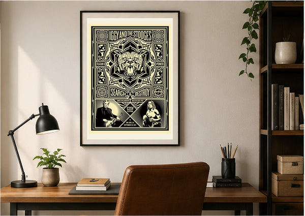 Shepard Fairey Iggy Pop & Stooges 2013 Signed Screen Print 18x24 Ed 450
