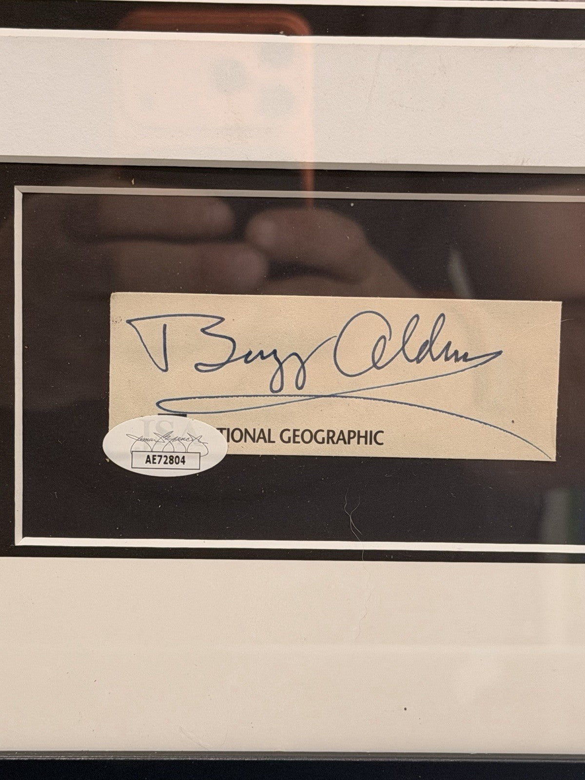 Buzz Aldrin Signed Nat Geo Cut Framed Apollo 11 Display JSA AE72804