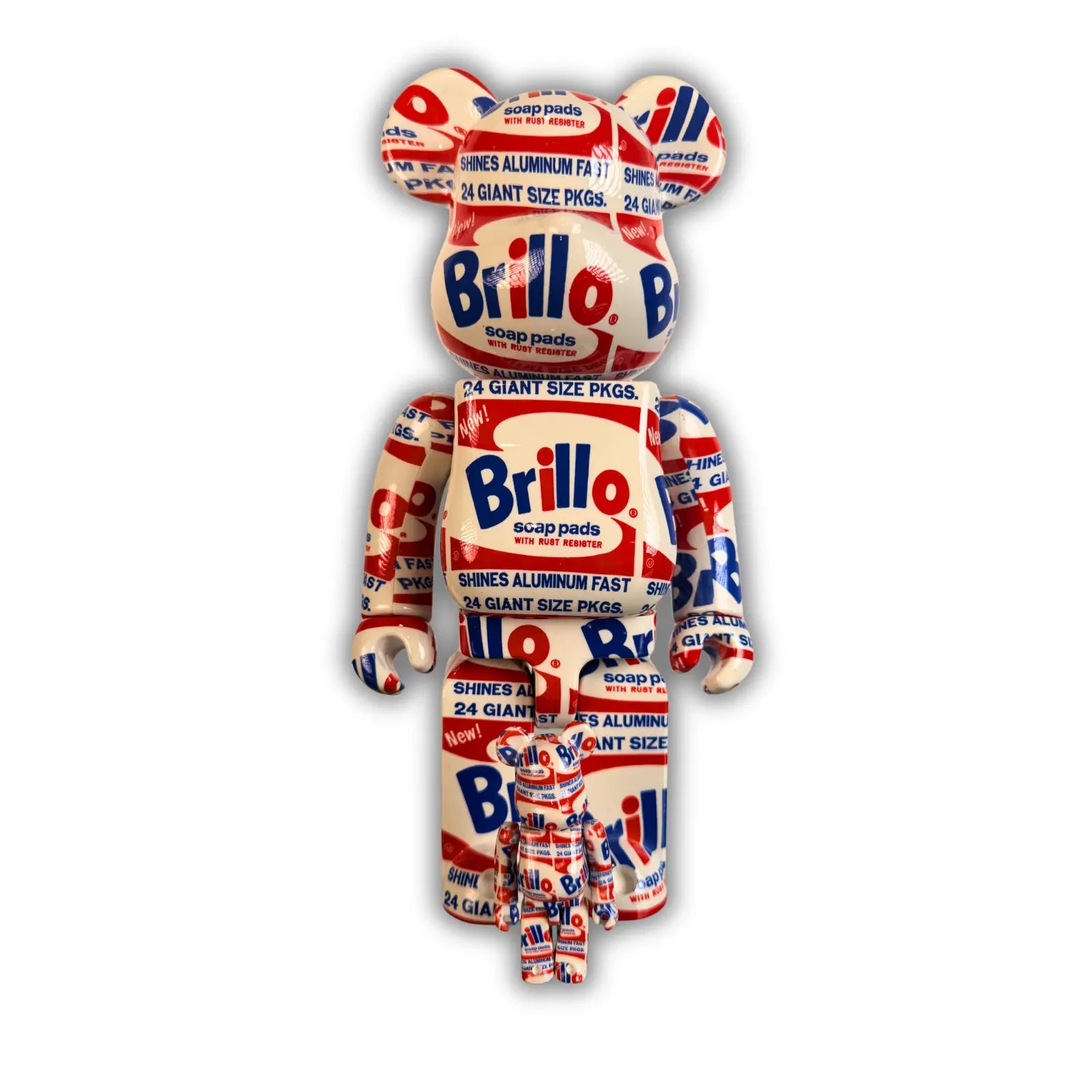 Bearbrick BE@RBRICK Andy Warhol Brillo 400% 100% Set Original 2020 Medicom New