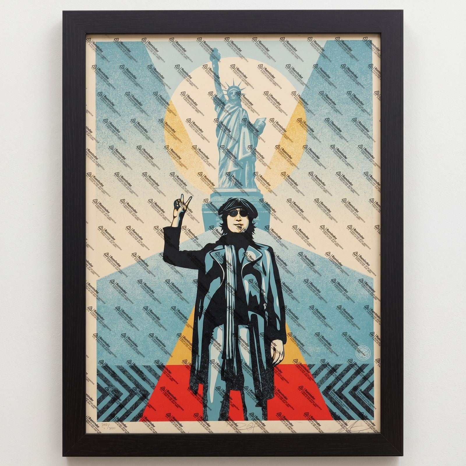 Shepard Fairey Lennon Peace Liberty Blue Signed Bob Gruen 240/300 OBEY 2023
