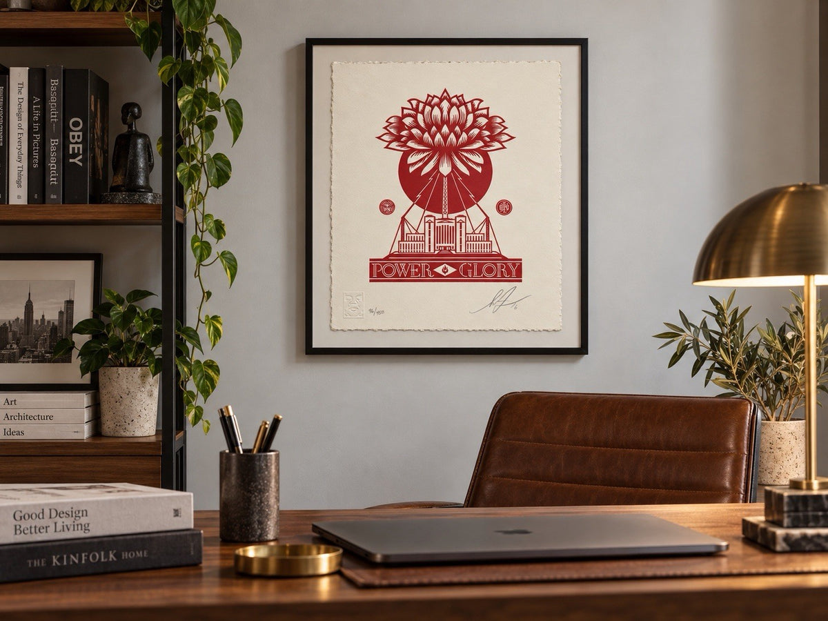 Shepard Fairey Obey Power & Glory Letterpress 2016 Signed 96/450 Print Red
