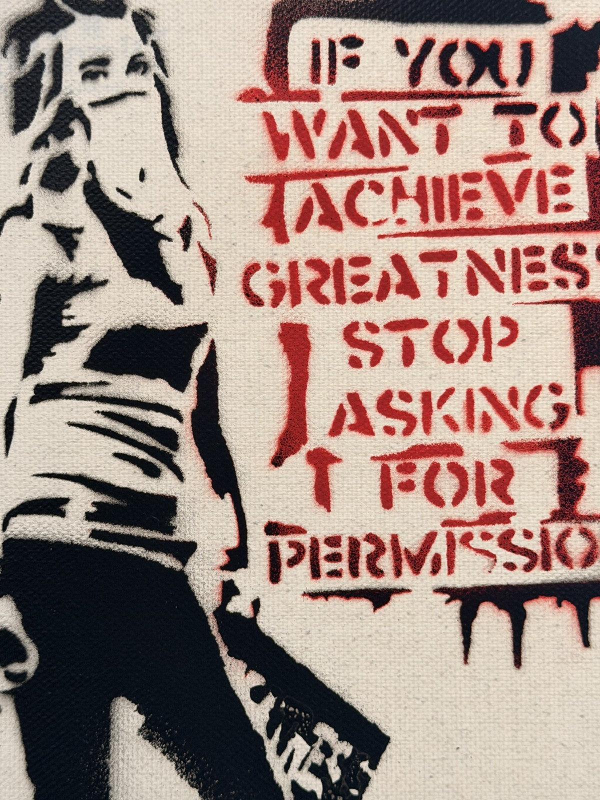 Dismaland 2015 Banksy Park Souvenir Stencil Canvas 1/10 Stamped + Ticket 10x12