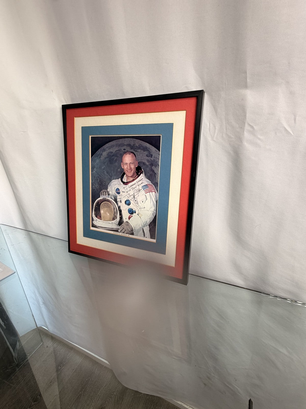 Buzz Aldrin Signed NASA 8x10 Color Photo Personalized Framed JSA LOA