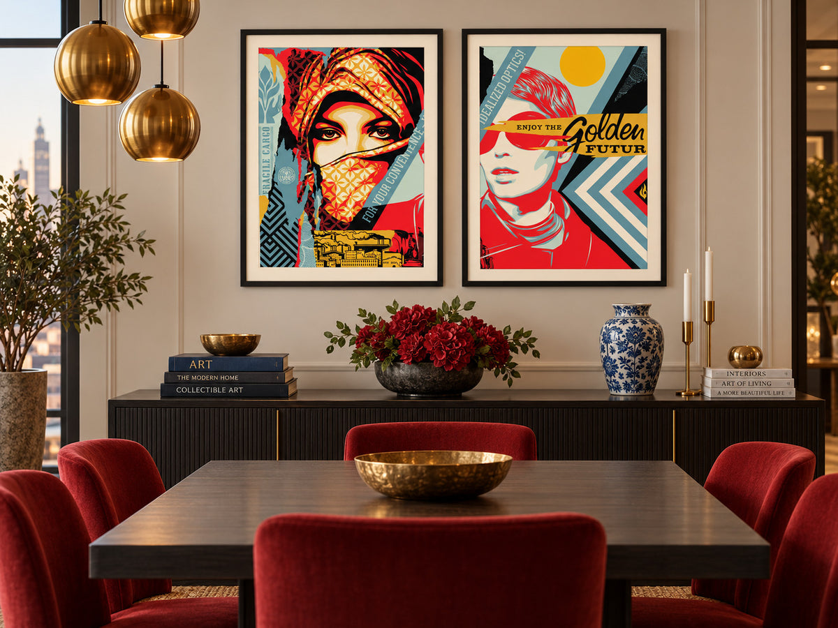 Shepard Fairey Golden Future for Some 2017 Signed Diptych Set 359/450 OBEY — listing photograph 8