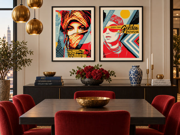 Shepard Fairey Golden Future for Some 2017 Signed Diptych Set 359/450 OBEY — listing photograph 8