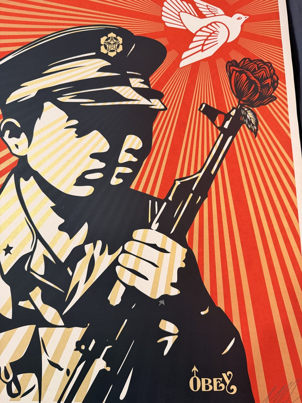 Shepard Fairey Chinese Soldiers 2 Signed Numbered 300/300 Gold 2006 OBEY Print