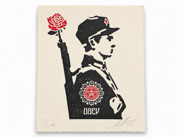 Shepard Fairey Obey Rose Soldier Letterpress 2017 Signed AP Artist Proof