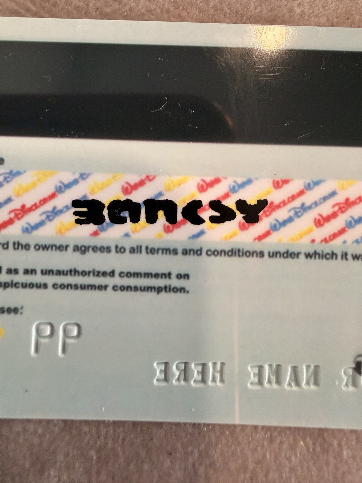 D*Face x Banksy "American Depress" Faux Credit Card Art, Dismaland 2015, Framed