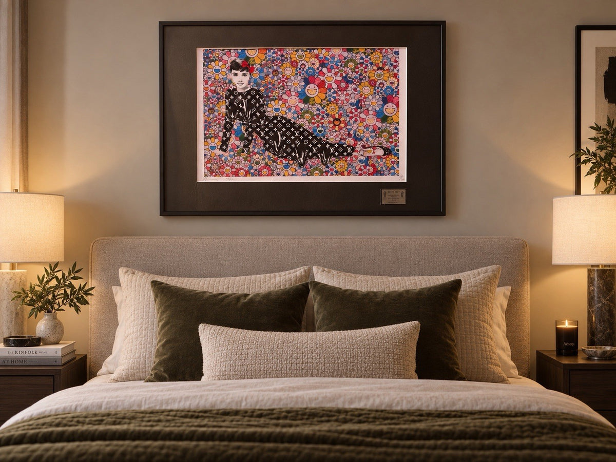 Death NYC Audrey Hepburn LV Murakami Flowers Signed 2020 Framed Pop Art