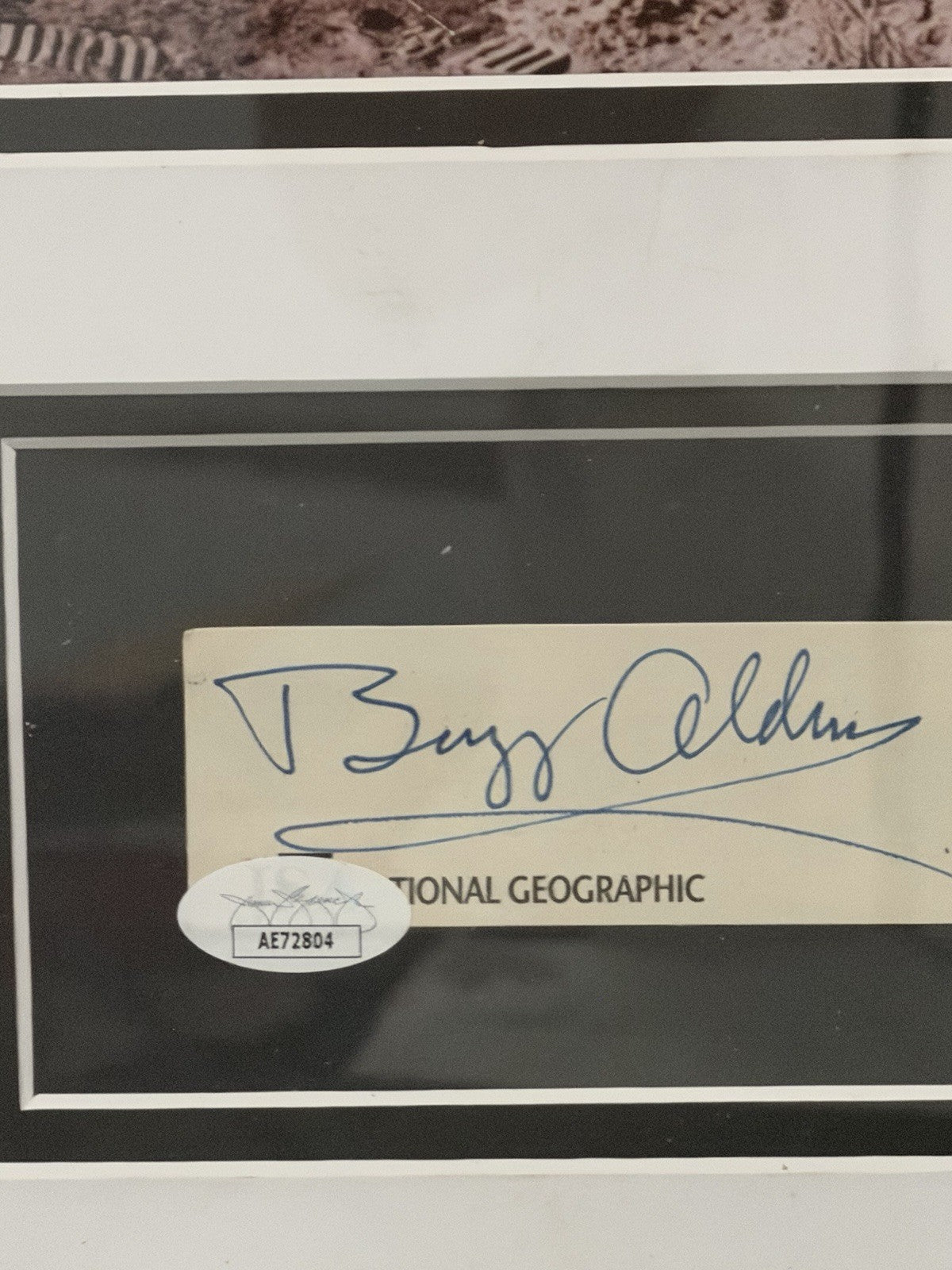 Buzz Aldrin Signed Nat Geo Cut Framed Apollo 11 Display JSA AE72804