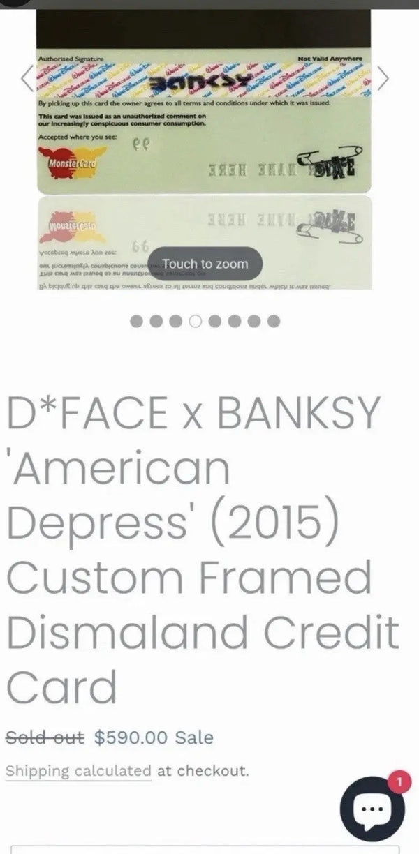 D*Face x Banksy "American Depress" Faux Credit Card - Dismaland 2015 Art Print