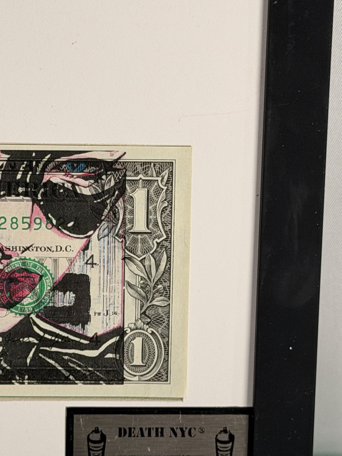 DEATH NYC Batman & Bat Woman Dual Dollar Bill Framed Pop Art COA 2020