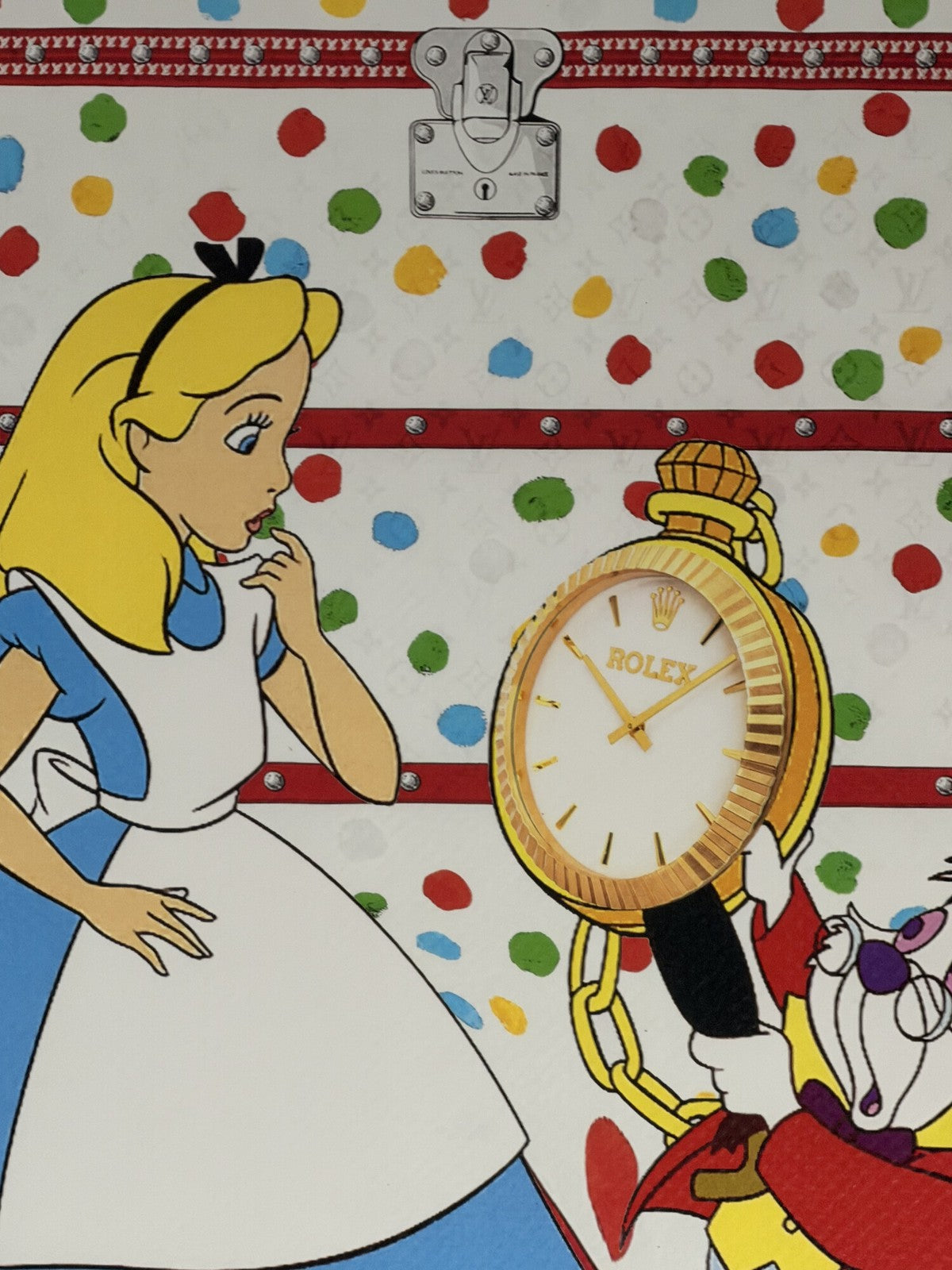 Death NYC Alice White Rabbit Watch Framed Pop Art Print Signed 32/100