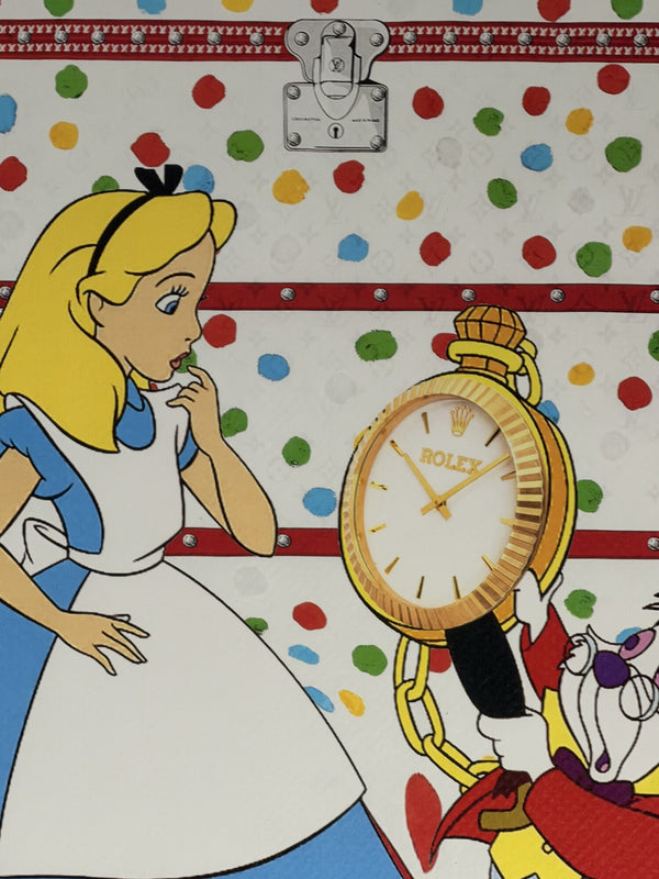Death NYC Alice White Rabbit Watch Framed Pop Art Print Signed 32/100