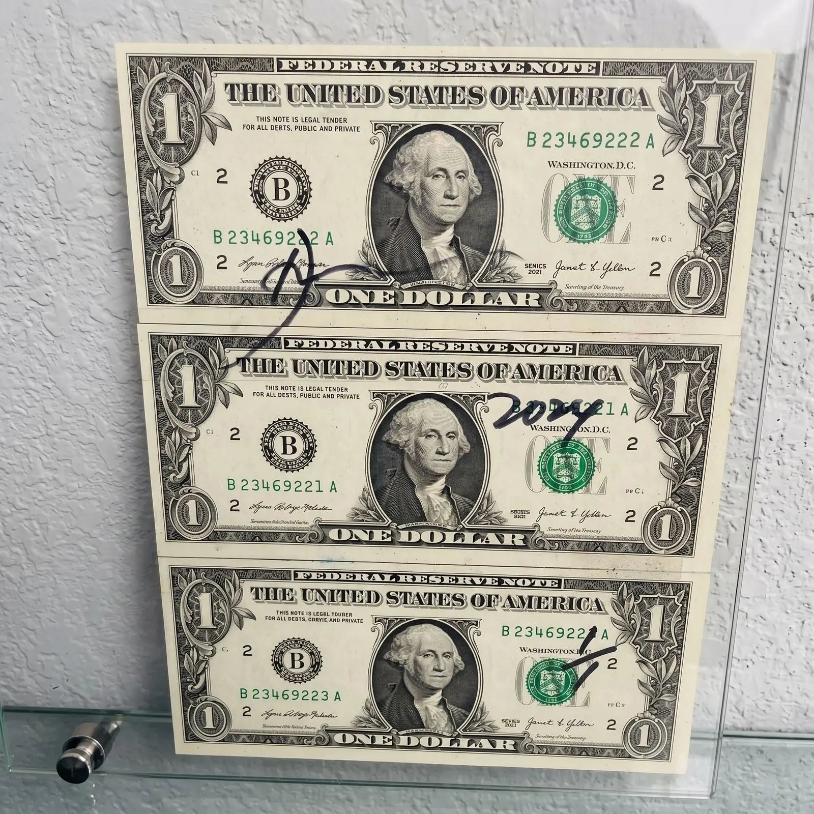 Death NYC 1/1 Rolex Daytona Mixed Media on $1 Bills with COA, Framed Art