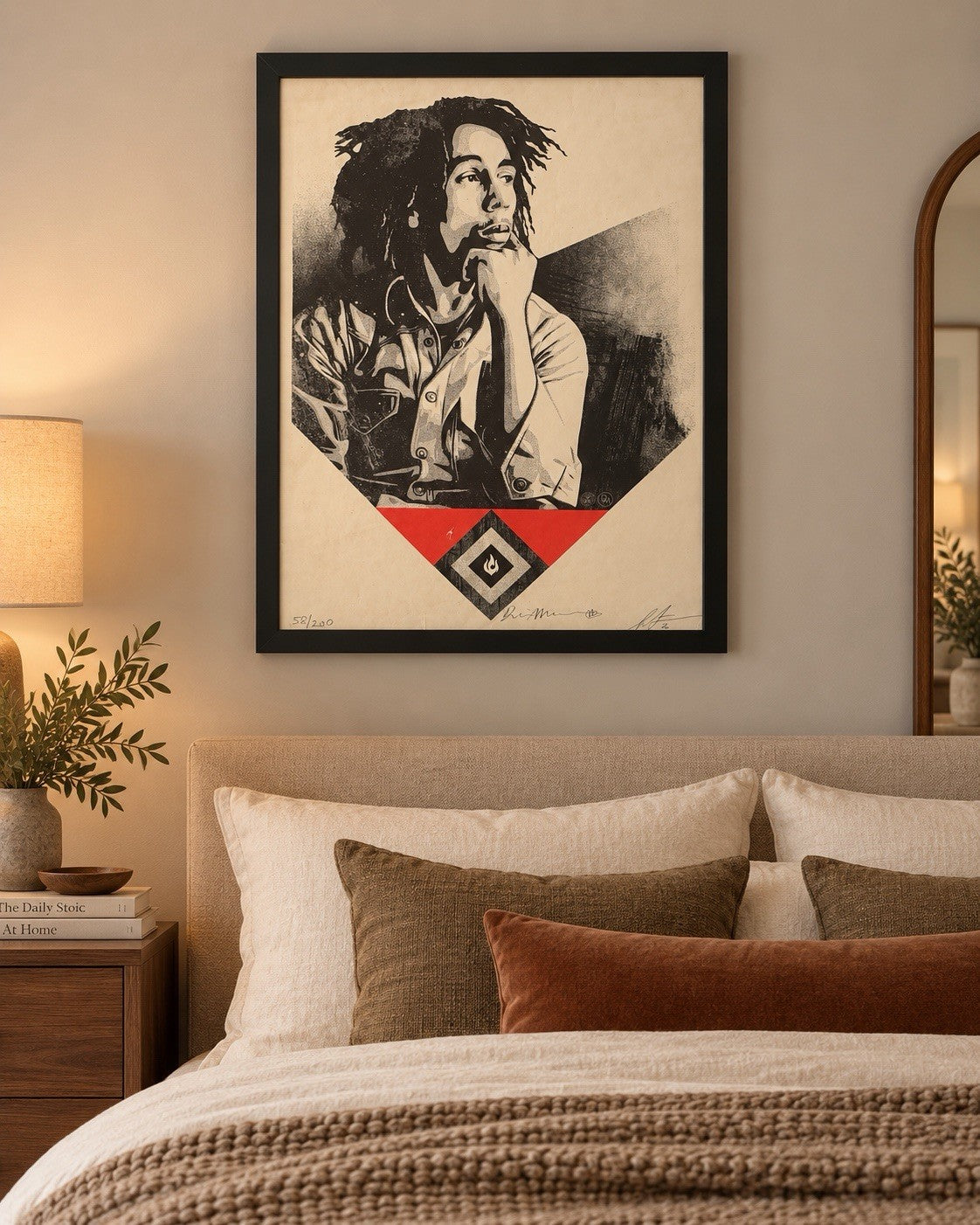 Shepard Fairey Bob Marley “Catch a Fire” 2020 Signed Dennis Morris 58/200 Framed