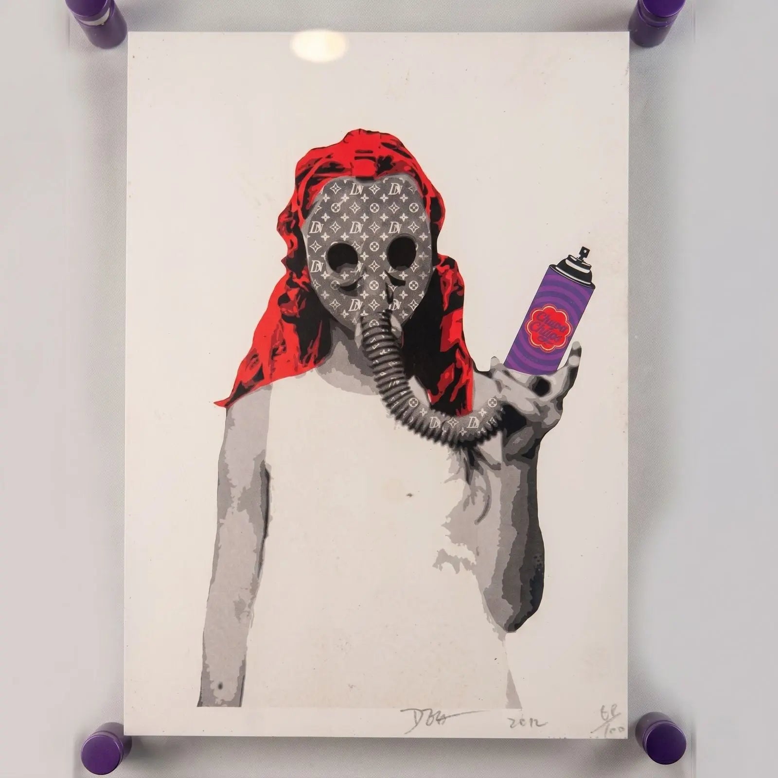 Death NYC LV Gas Mask Spray Can Murakami Signed 68/100 2012 Street Art Pop Art