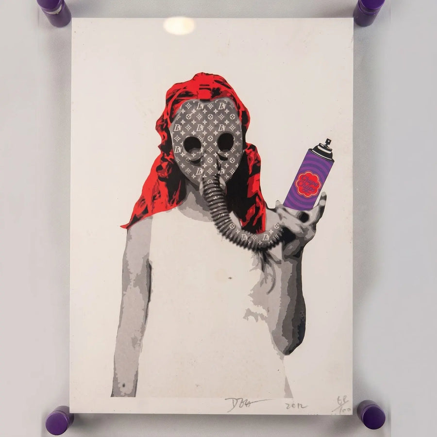 Death NYC LV Gas Mask Spray Can Murakami Signed 68/100 2012 Street Art Pop Art