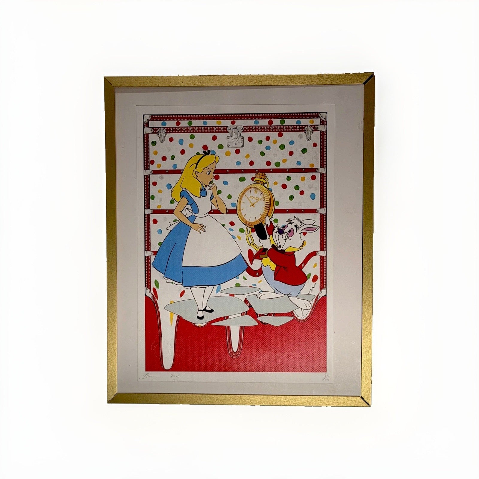 Death NYC Alice White Rabbit Watch Framed Pop Art Print Signed 32/100