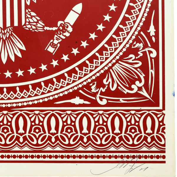 Shepard Fairey Presidential Seal Red Signed Screen Print 189/300 OBEY Art Print