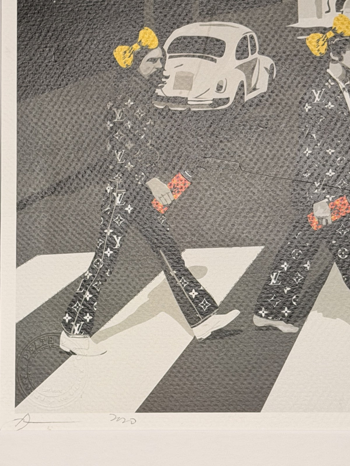 Death NYC Beatles Abbey Road LV AP Signed Pop Art Print Framed 18x24