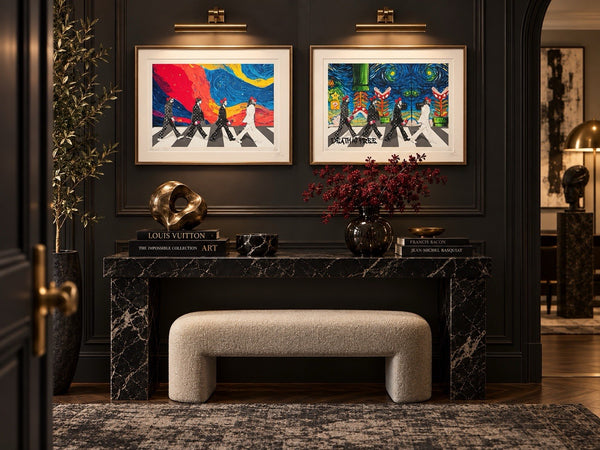 DEATH NYC Beatles Abbey Road Set 2 Prints Starry Night Video Game LV 1/100