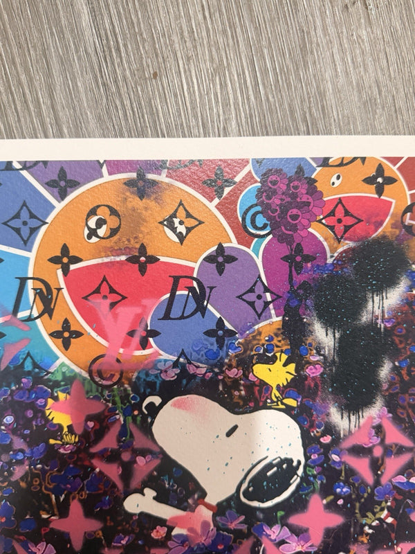 DEATH NYC Snoopy Woodstock Night & Day Diptych 1/1 Hand Sprayed Originals