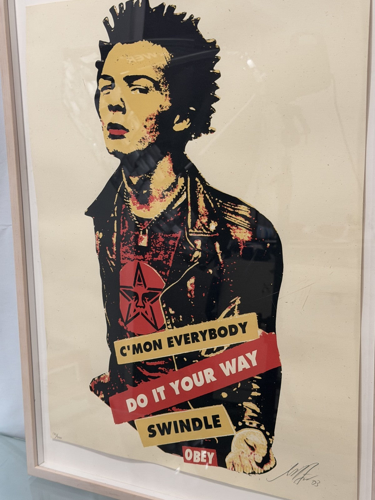 Shepard Fairey Sid Vicious Your Way 3 Signed 177/200 2003 Screenprint Framed