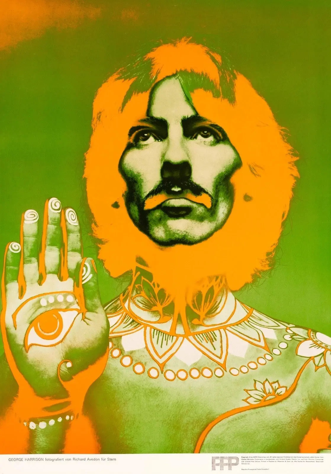 Original Beatles George Harrison Portrait by Richard Avedon, On Linen