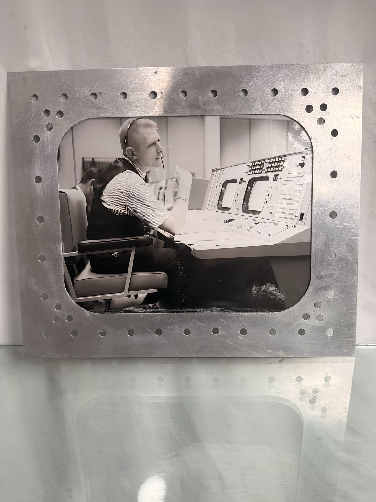 NASA Mission Control Flight Controller Photo Riveted Aluminum Spacecraft Frame