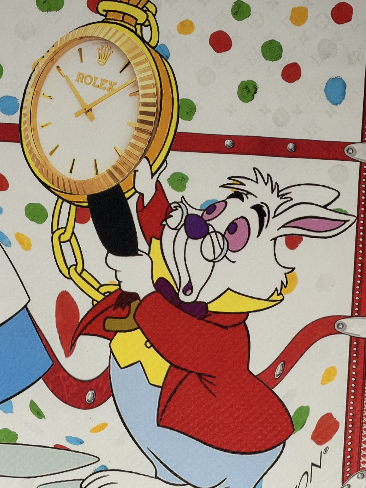 Death NYC Alice White Rabbit Watch Framed Pop Art Print Signed 32/100