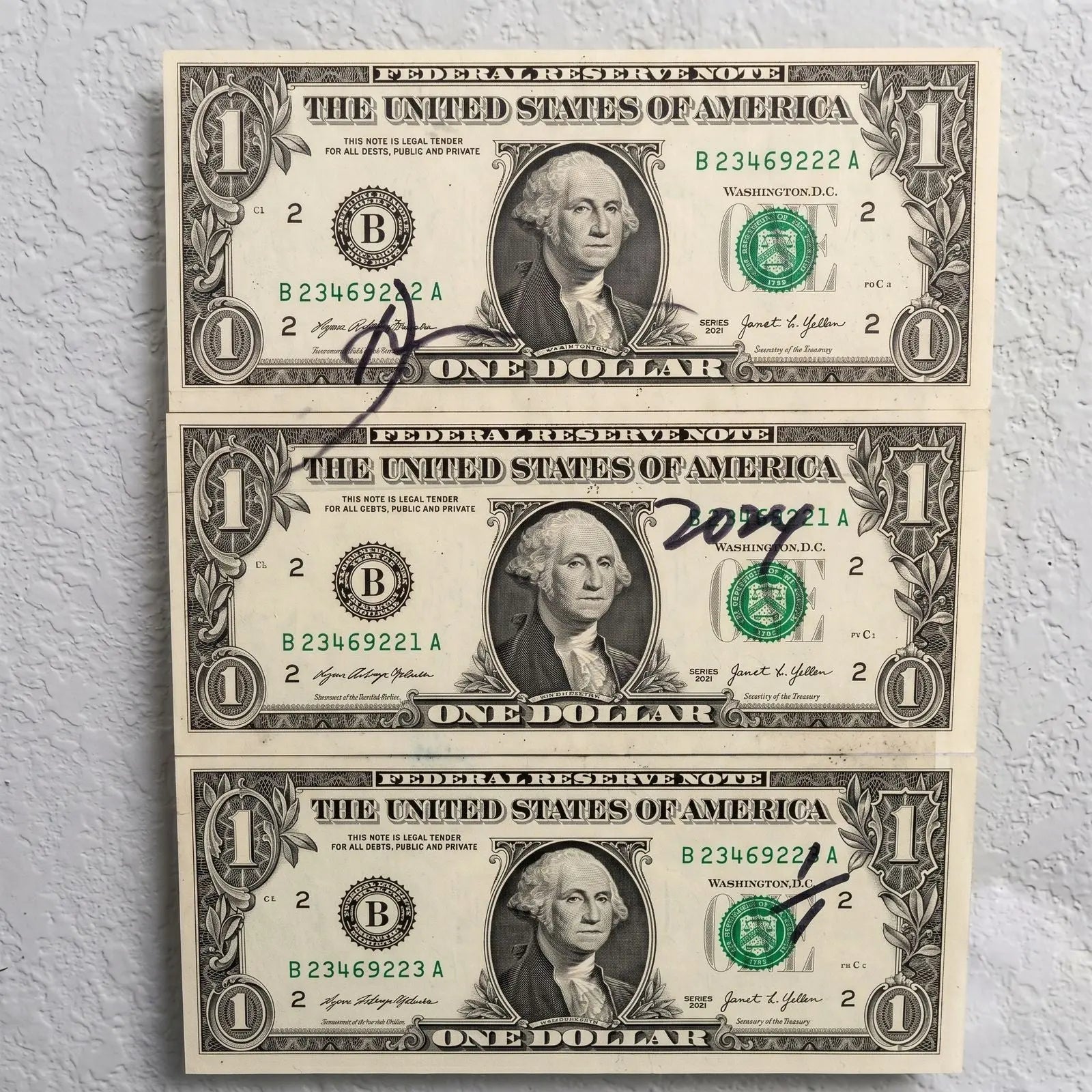 Death NYC 1/1 Rolex Daytona Mixed Media on $1 Bills with COA, Framed Art