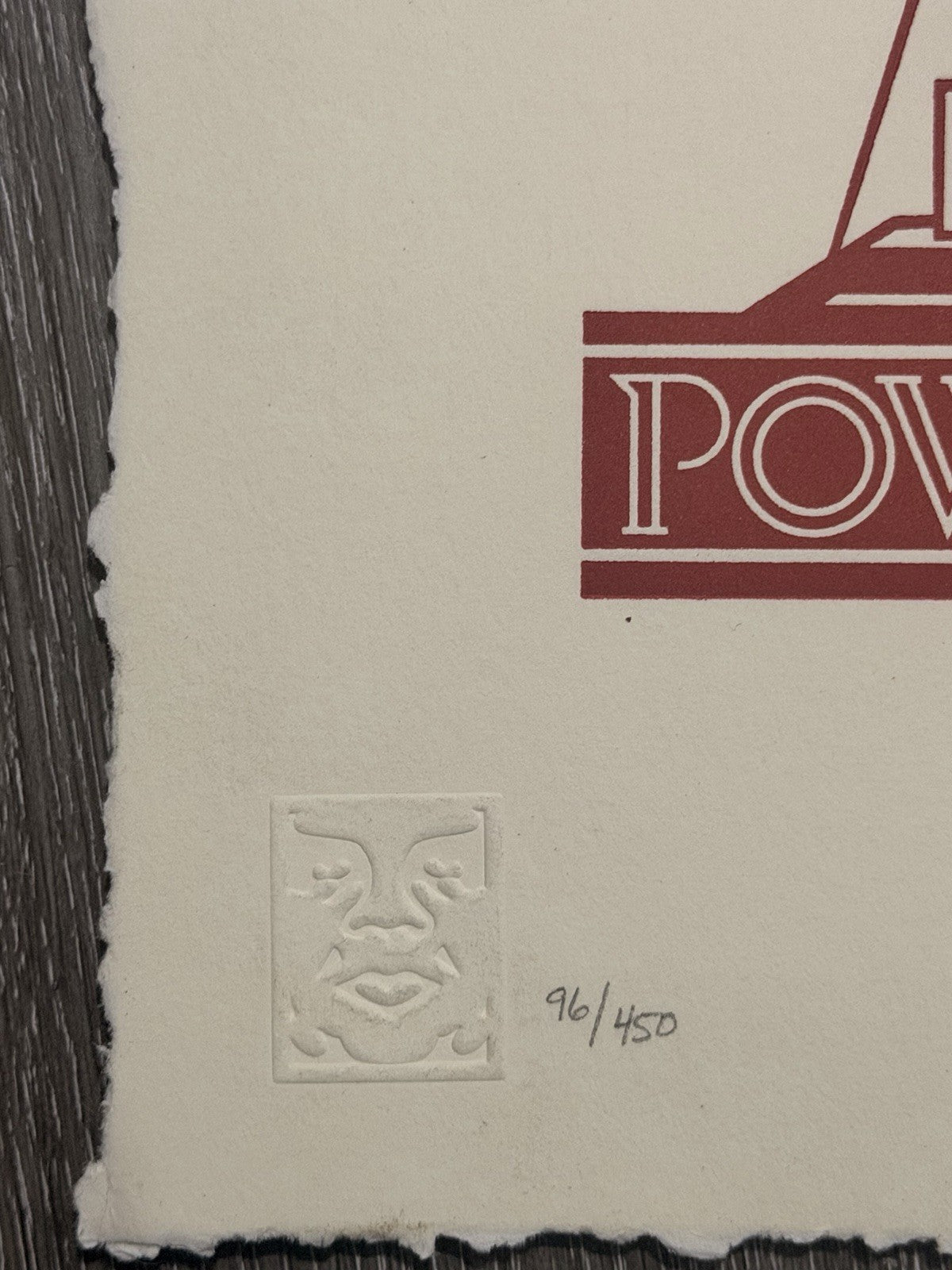 Shepard Fairey Obey Power & Glory Letterpress 2016 Signed 96/450 Print Red