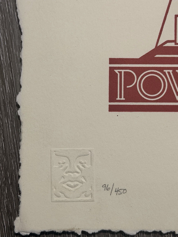 Shepard Fairey Obey Power & Glory Letterpress 2016 Signed 96/450 Print Red