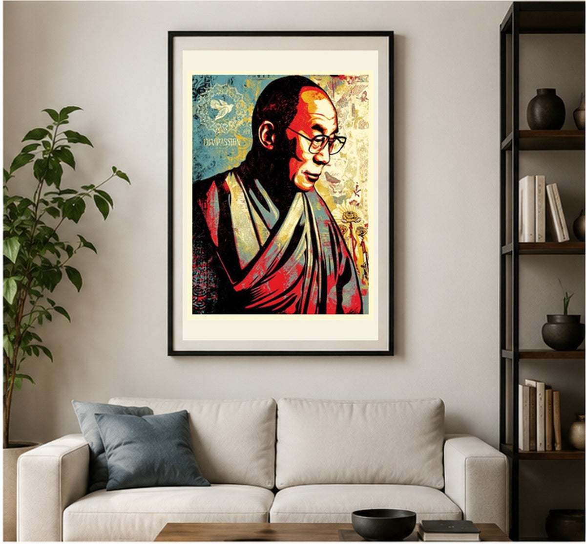 Shepard Fairey Dalai Lama Compassion 2022 Signed Screen Print 18x24 Ed 500
