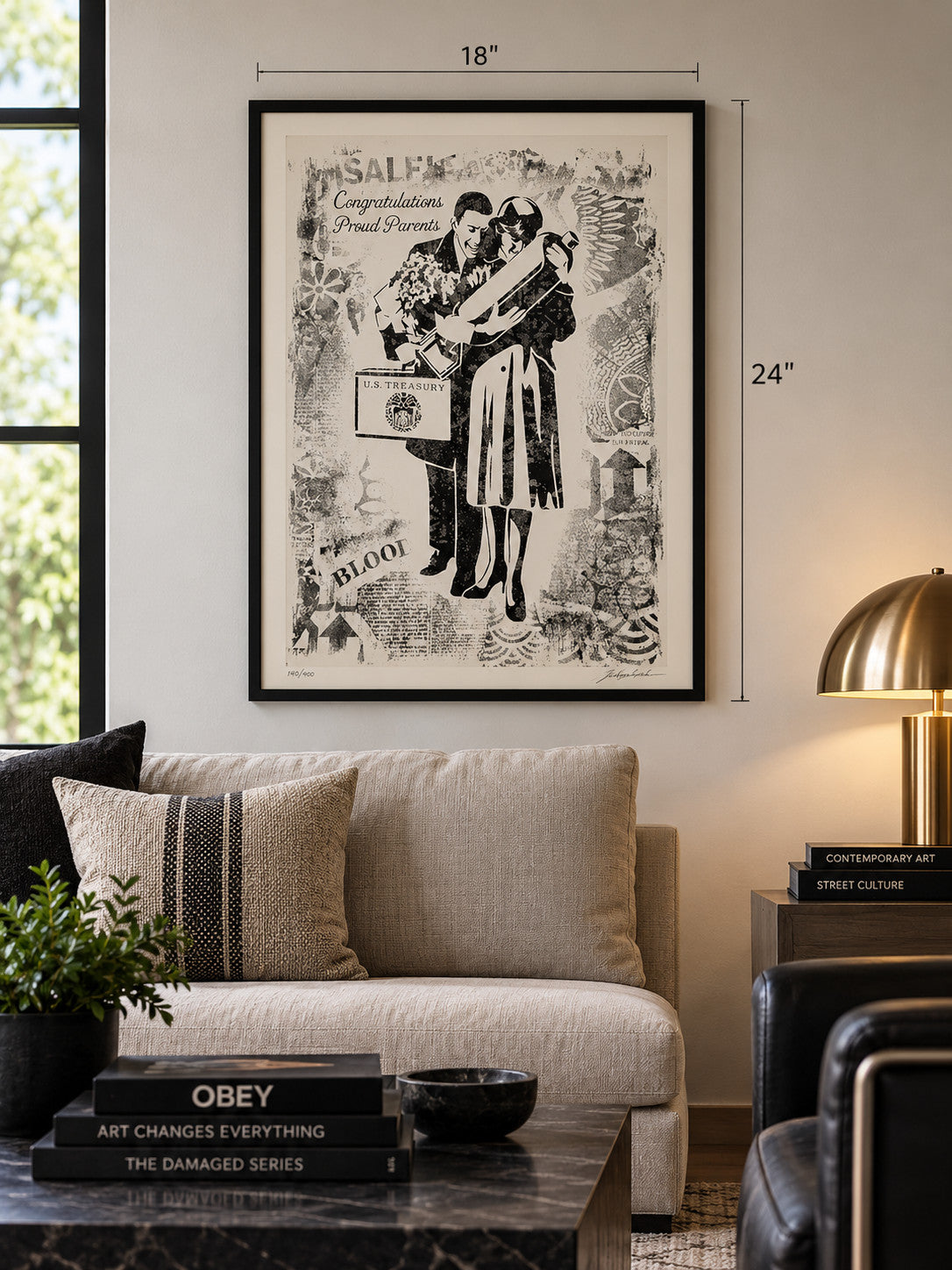 Shepard Fairey Proud Parents Signed Numbered 18x24 Screen Print OBEY Street Art — listing photograph 2