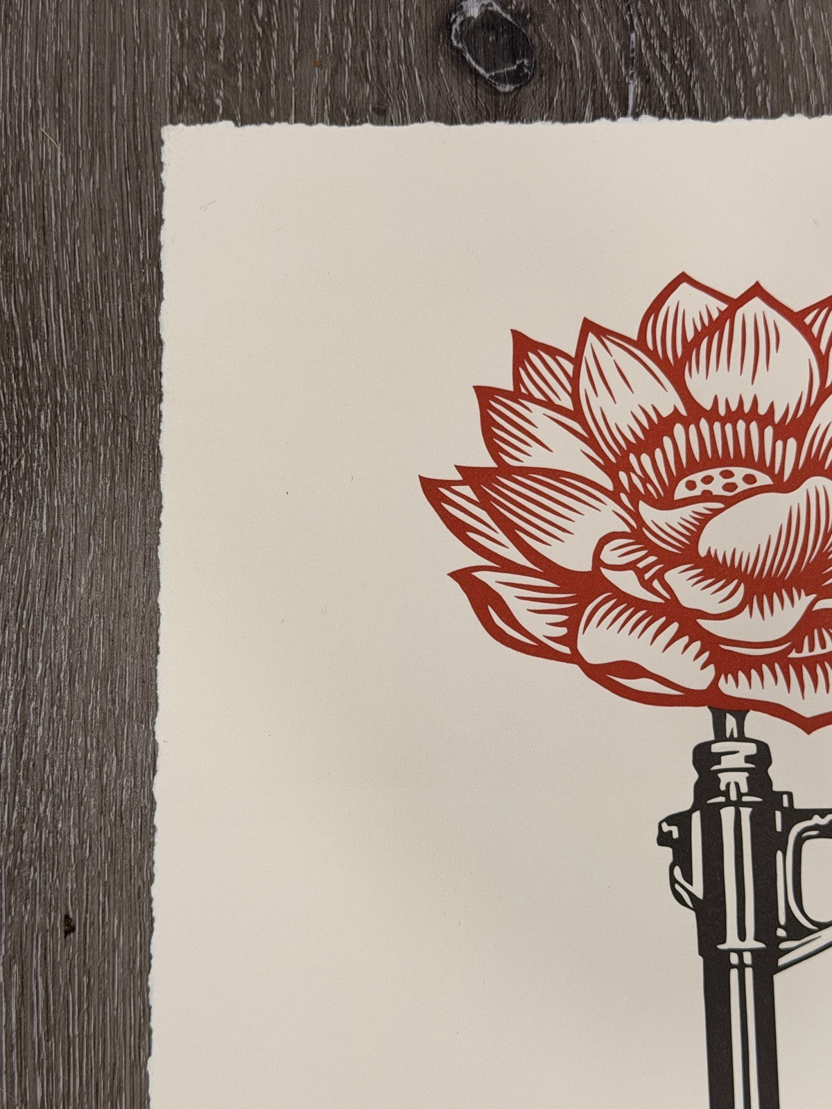 Shepard Fairey AK-47 Lotus Signed Numbered Letterpress OBEY Print 2021 /450