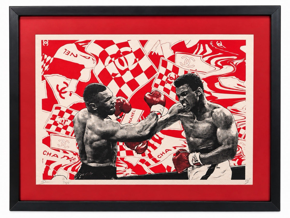 DEATH NYC Mike Tyson vs Muhammad Ali Boxing Chanel Pop Art Signed Framed 20x16
