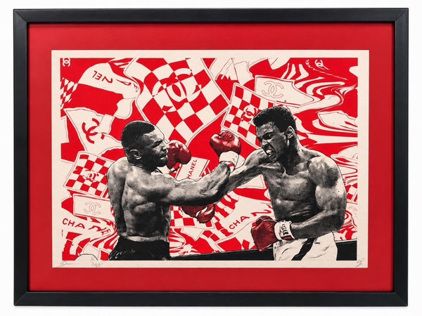 DEATH NYC Mike Tyson vs Muhammad Ali Boxing Chanel Pop Art Signed Framed 20x16