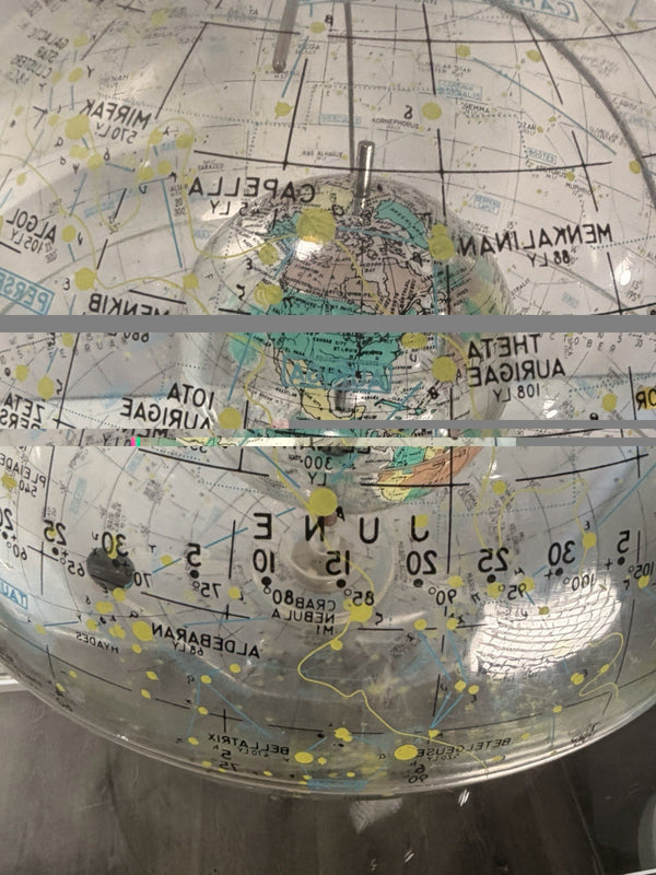 1963 Farquhar Earth in Space Transparent Celestial Globe 16" Compass VTG