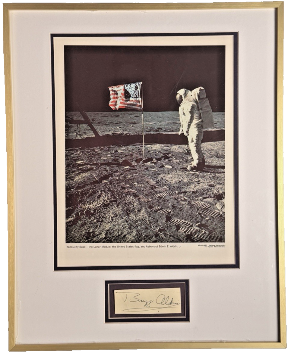 BUZZ ALDRIN APOLLO 11  TRANQUILITY FRAMED AUTOGRAPH - ZARELLI SPACE COA