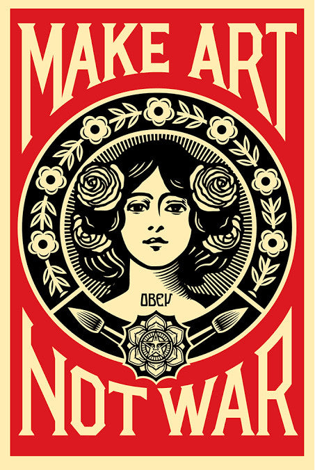 Shepard Fairey Make Art Not War 24x36 Signed OBEY Giant Offset Lithograph — listing photograph 1