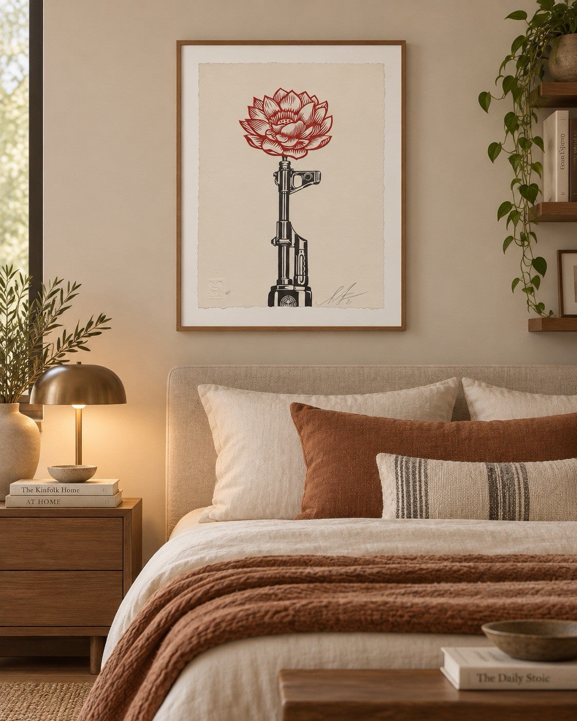 Shepard Fairey AK-47 Lotus Letterpress AP Signed 2021 10x13 Obey Giant Print
