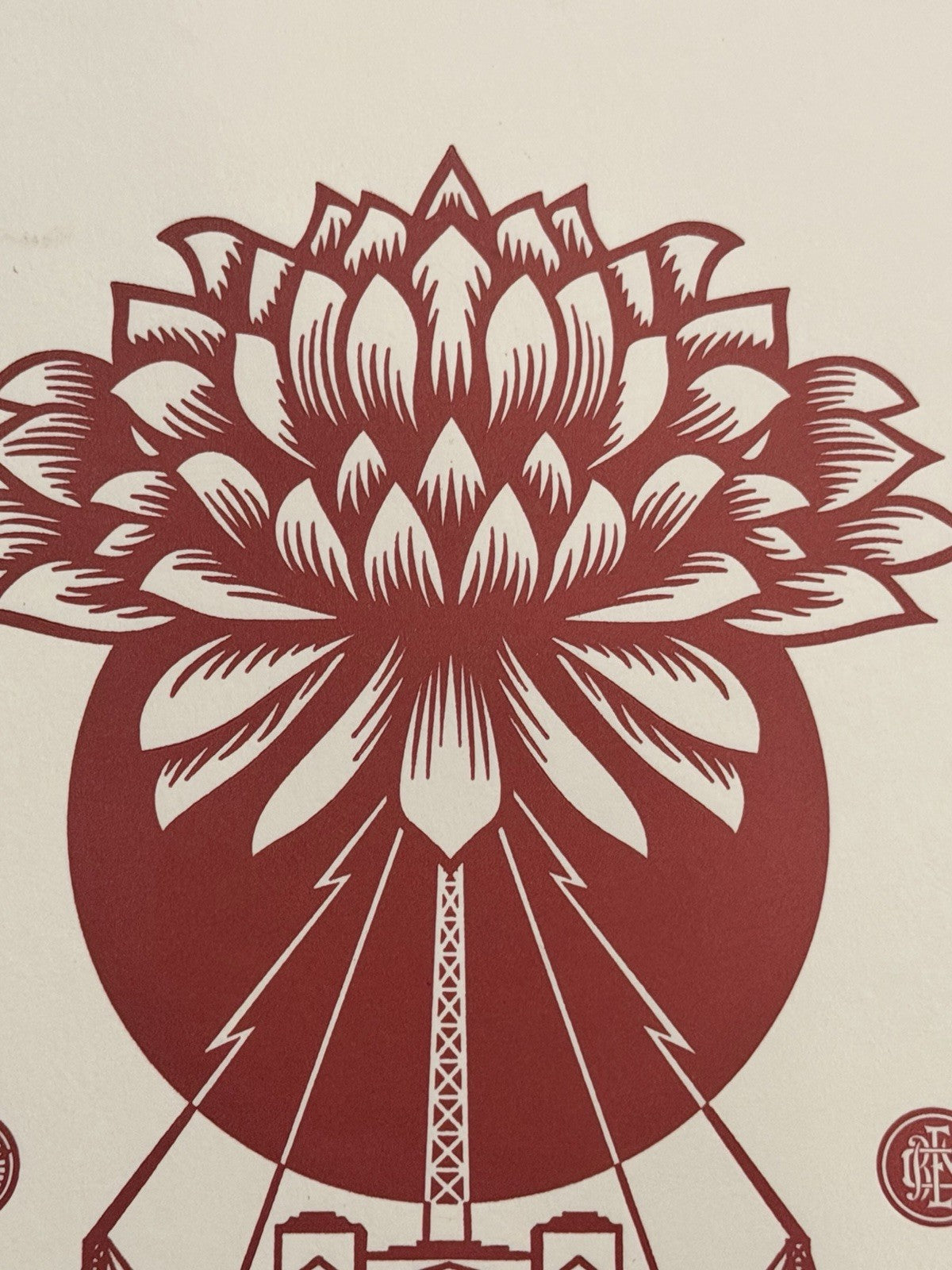 Shepard Fairey Obey Power & Glory Letterpress 2016 Signed 96/450 Print Red
