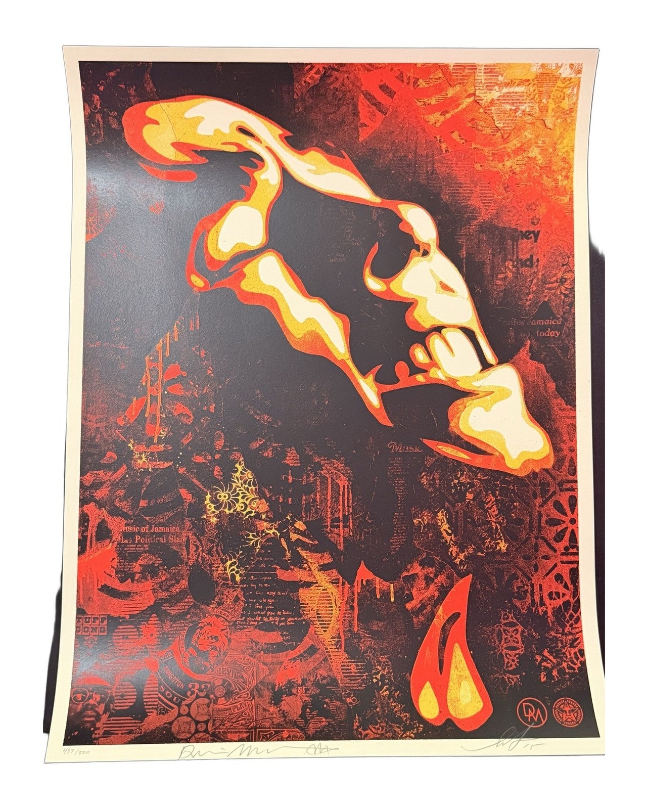 Shepard Fairey x Dennis Morris Bob Marley Slave Driver Signed Screenprint