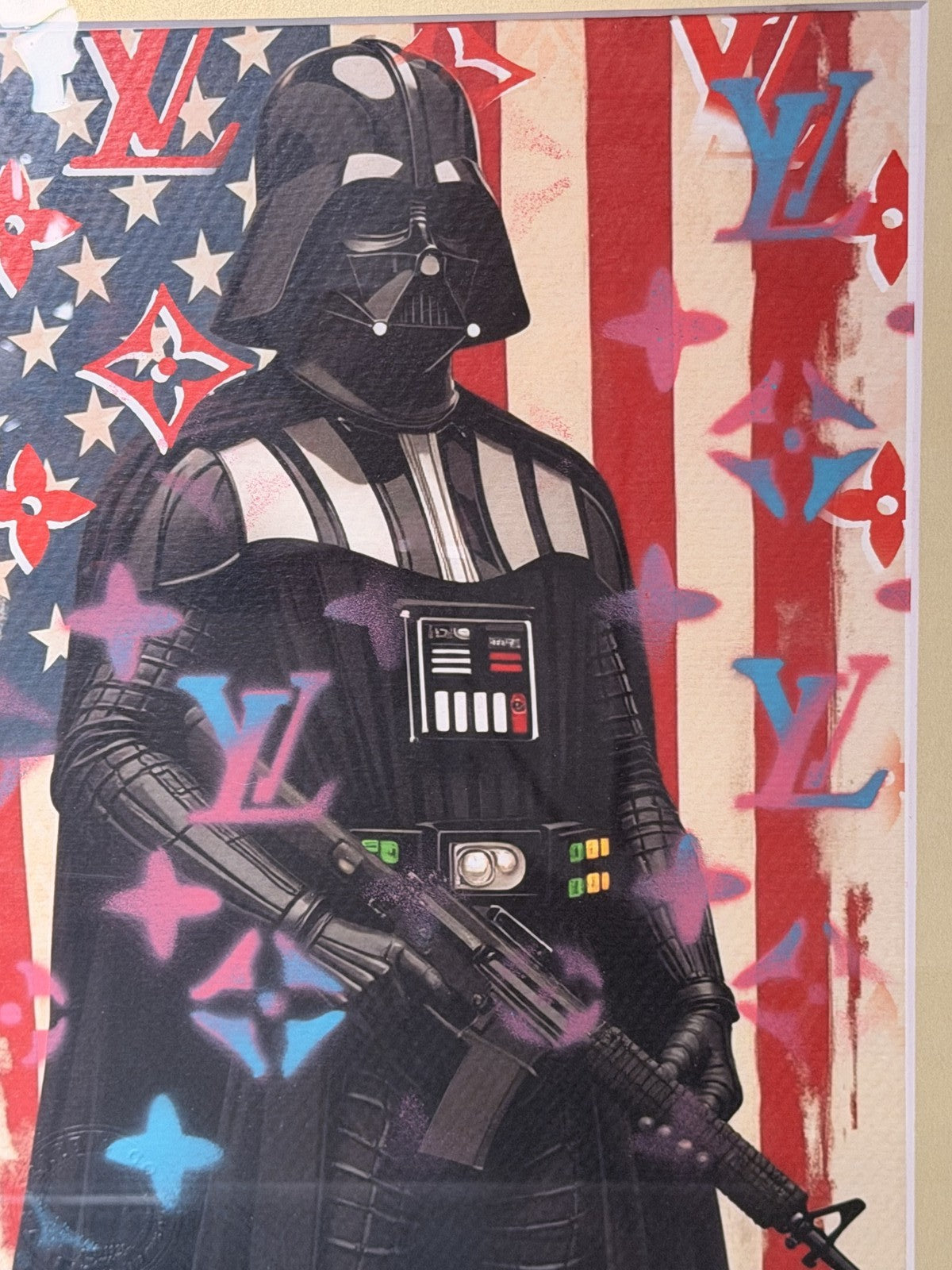 Death NYC USA LV Death Vader 1/1 Darth Vader Pop Art Signed COA Hand-Sprayed