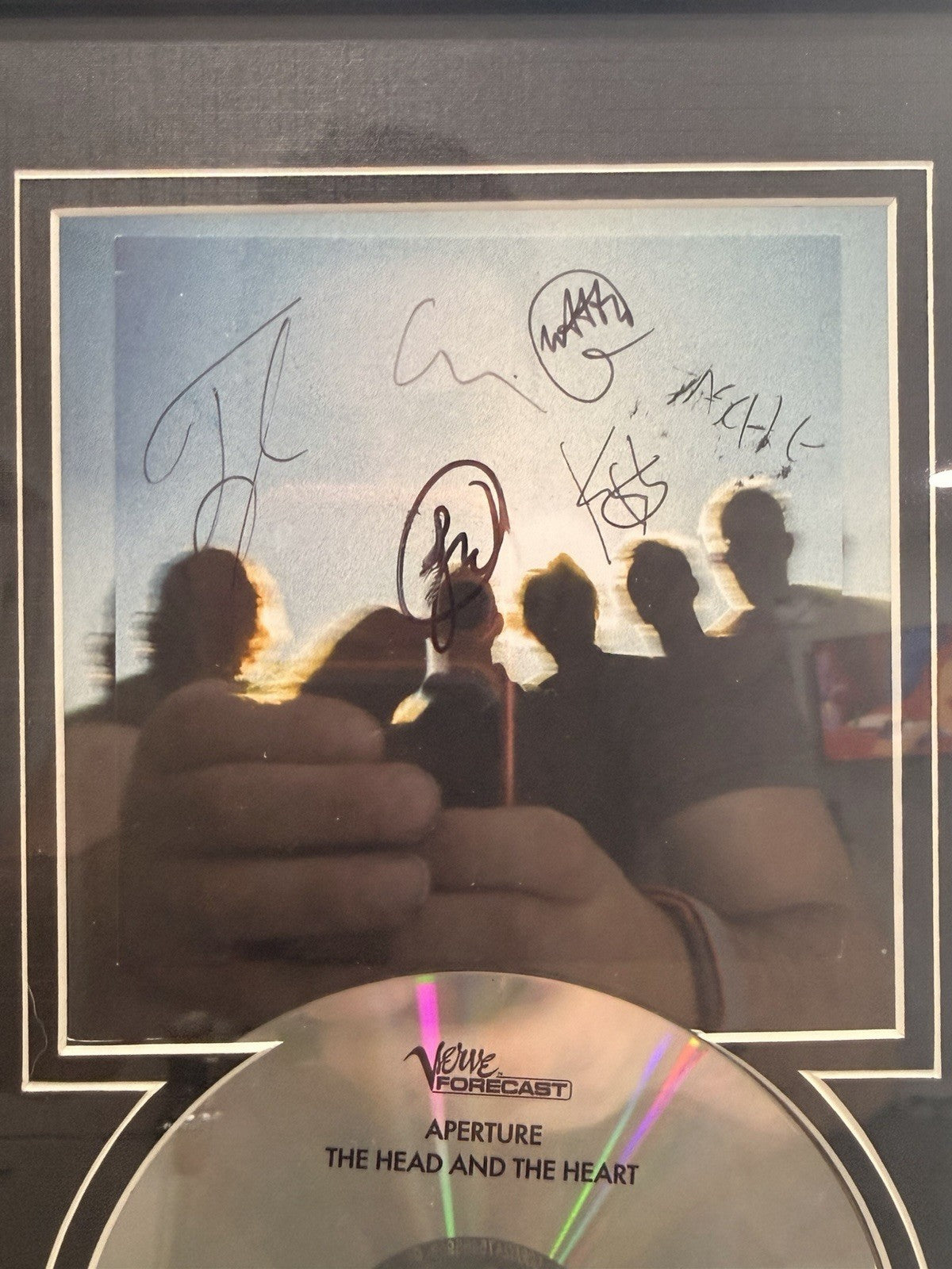 THE HEAD AND THE HEART BAND SIGNED FRAMED 'APERTURE'  CD COVER ALBUM